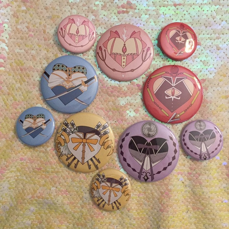 Madoka Heart Buttons COMPLETE SET