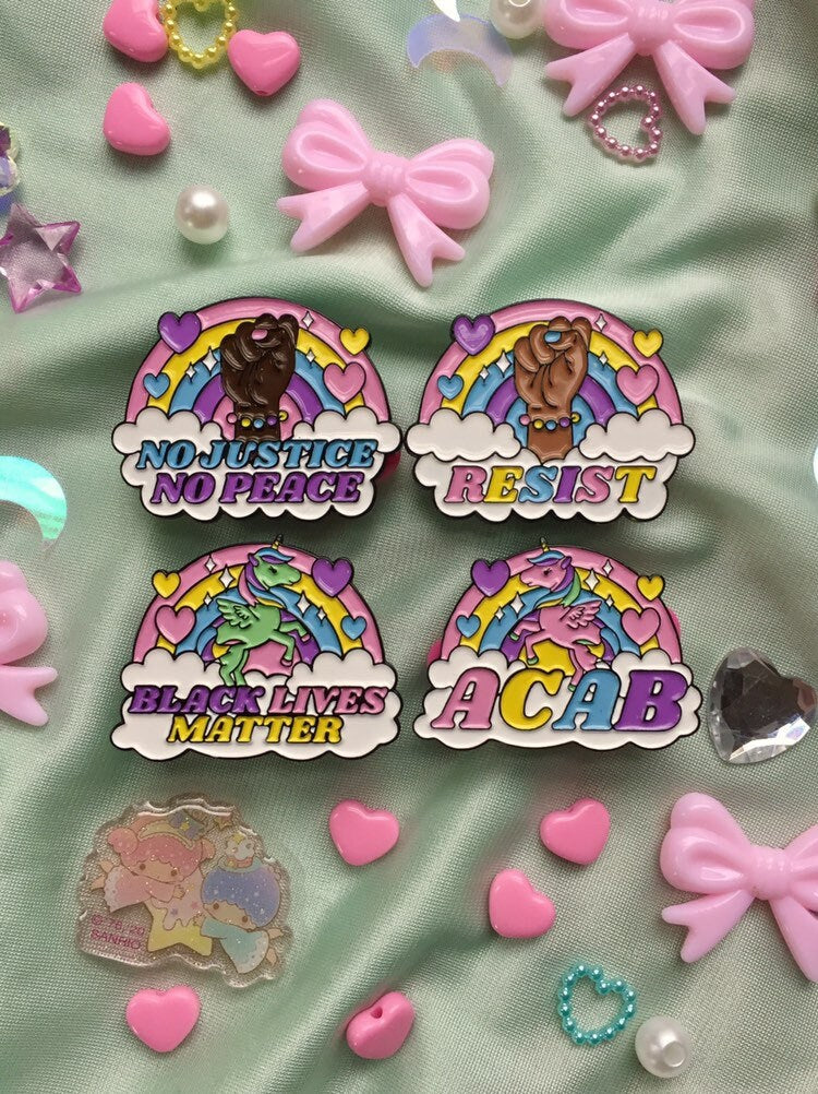 Black Lives Matter Pastel Kawaii Enamel Pin