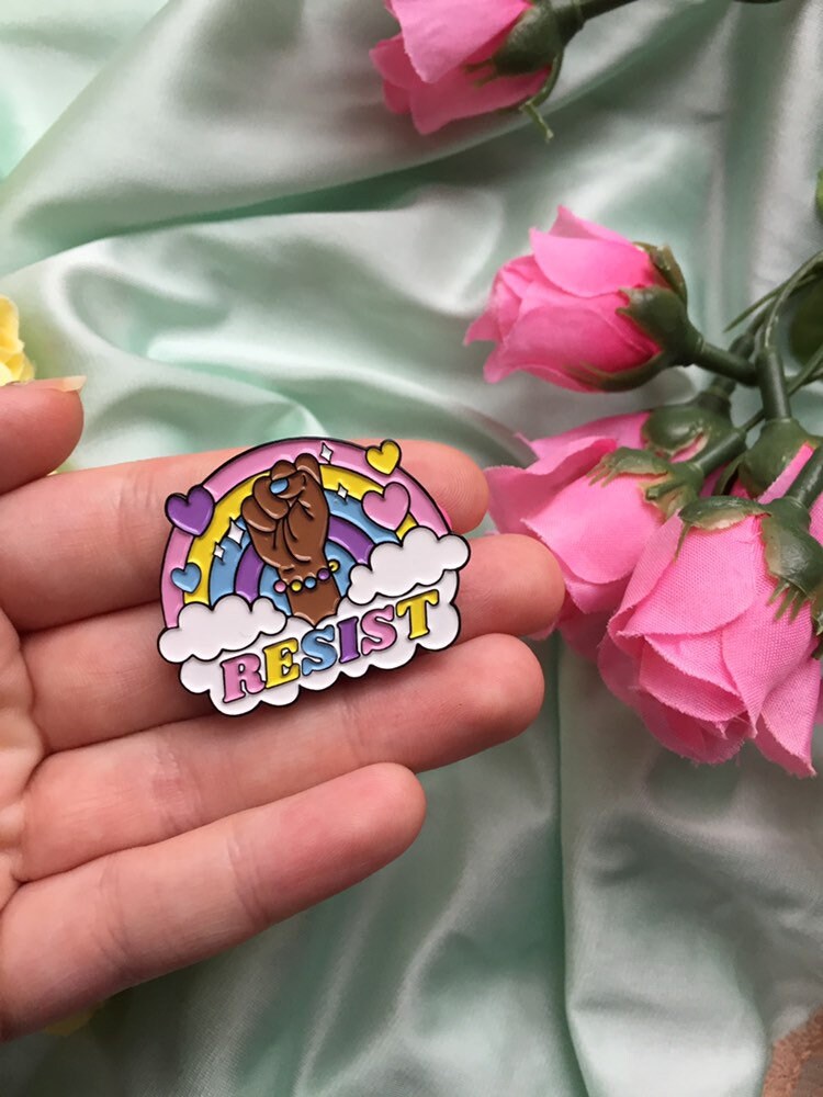 RESIST Pastel Kawaii Enamel Pin