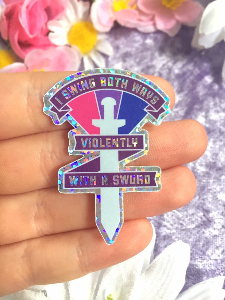 Swing Both Ways Holographic Sticker