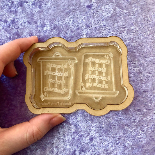 Stupid F*cking Resin Garbage Earrings Silicone Mold