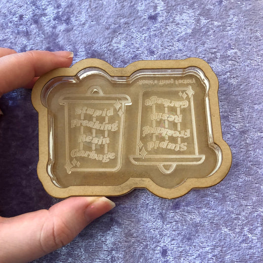 Stupid Freaking Resin Garbage Earrings Silicone Mold