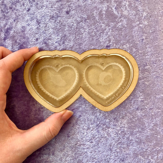 Scalloped Heart Earrings Silicone Mold