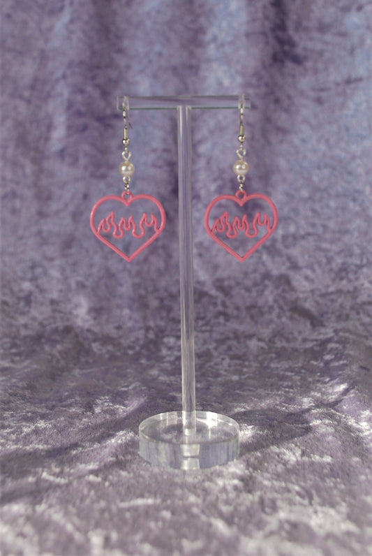 Fiery Heart Earrings