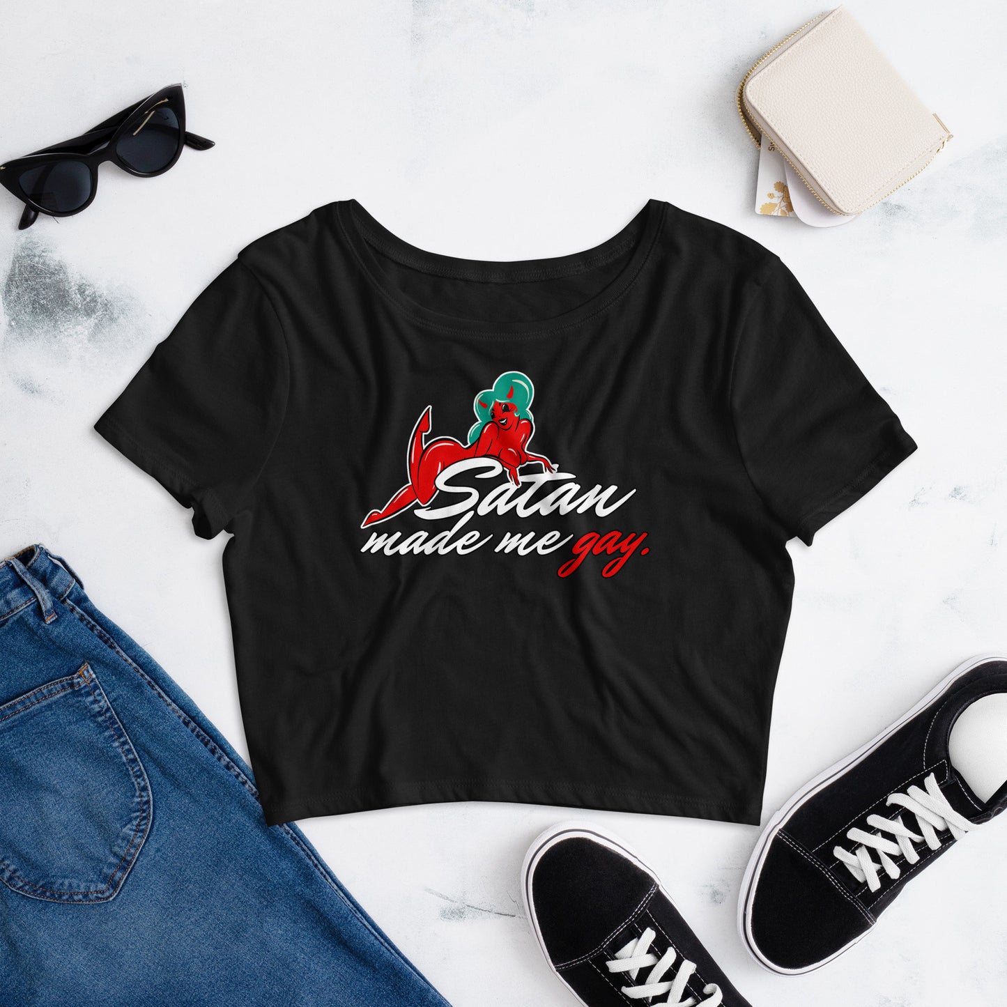 Satan Made Me Gay Crop Tee