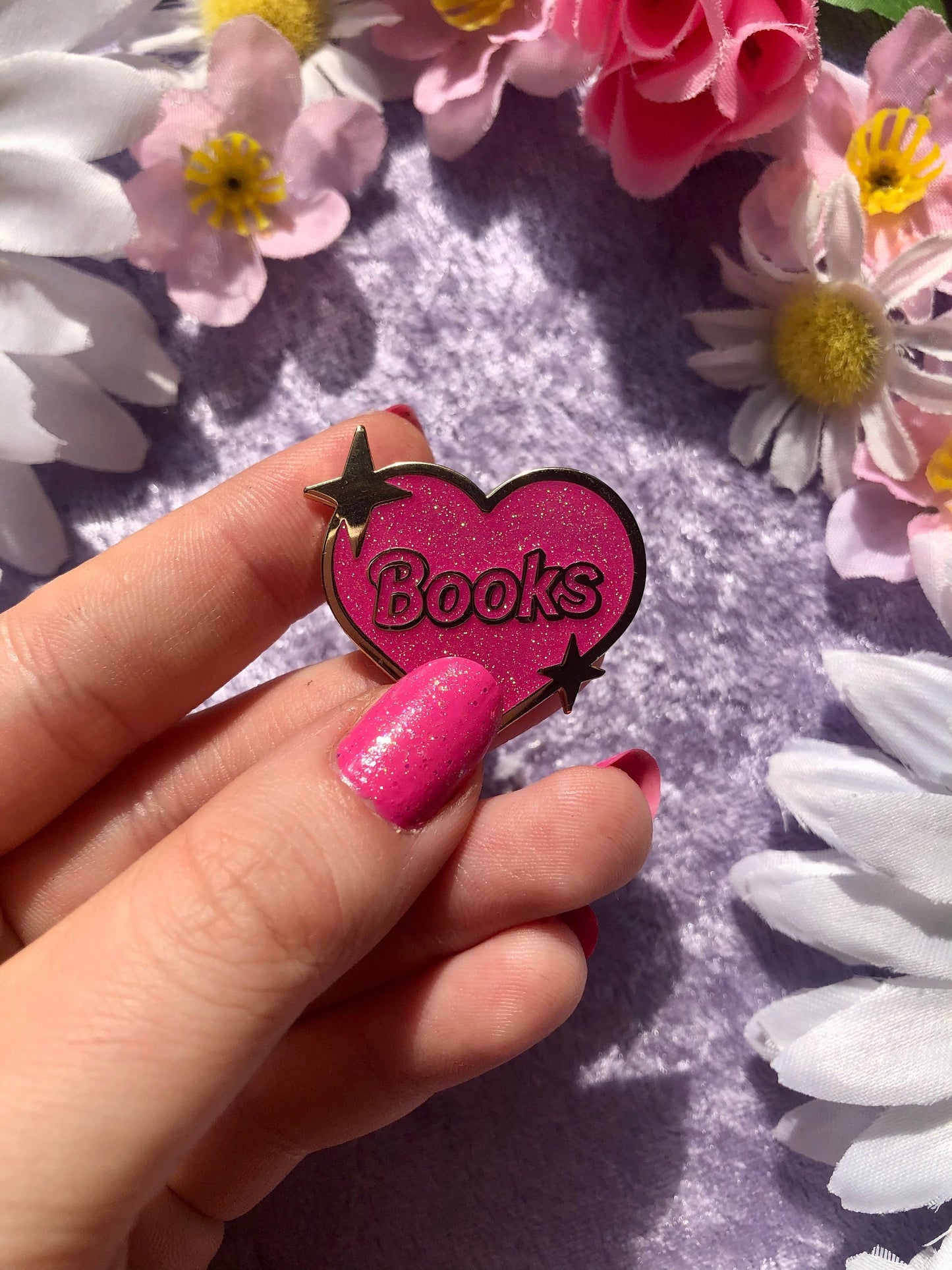 Books Heart Enamel Pin