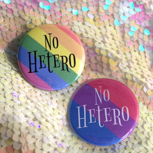 No Hetero Gay/Bisexual Button