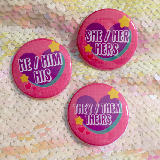 Kawaii Pronoun Button