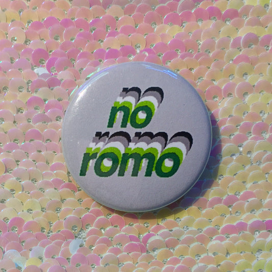 No Romo Aromantic Pride Button