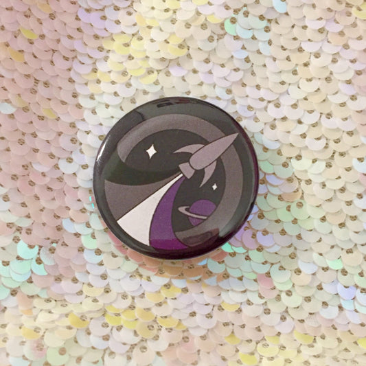 Space Ace Rocket Badge Button