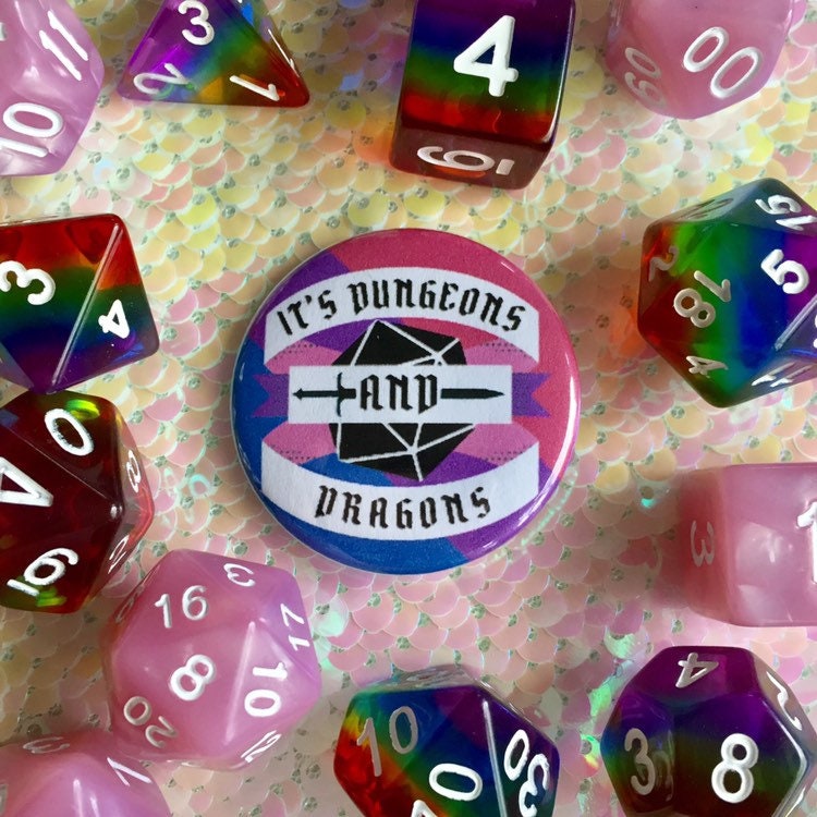 Dungeons AND Dragons Bi Pride Button