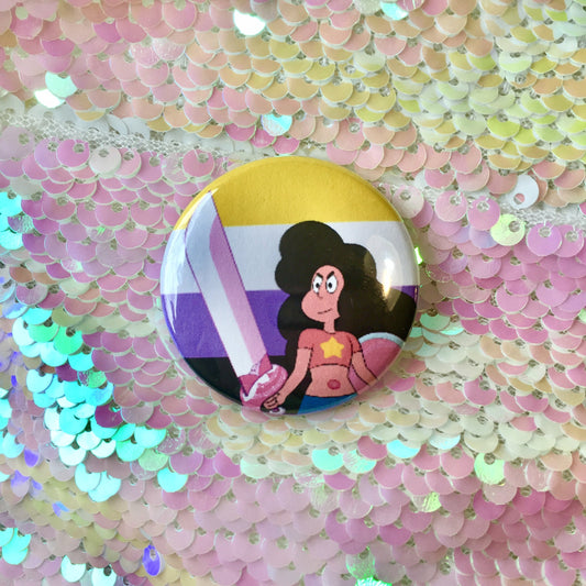 Stevonnie Nonbinary Pride Button