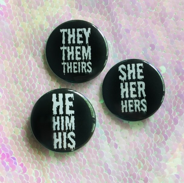 Spooky Pronoun Button