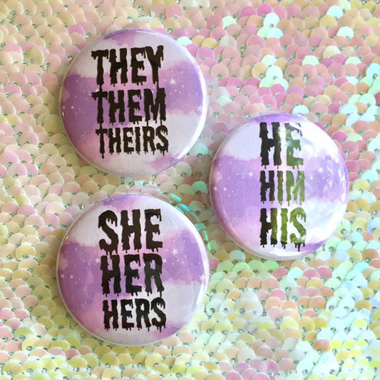 Pastel Goth Pronoun Button