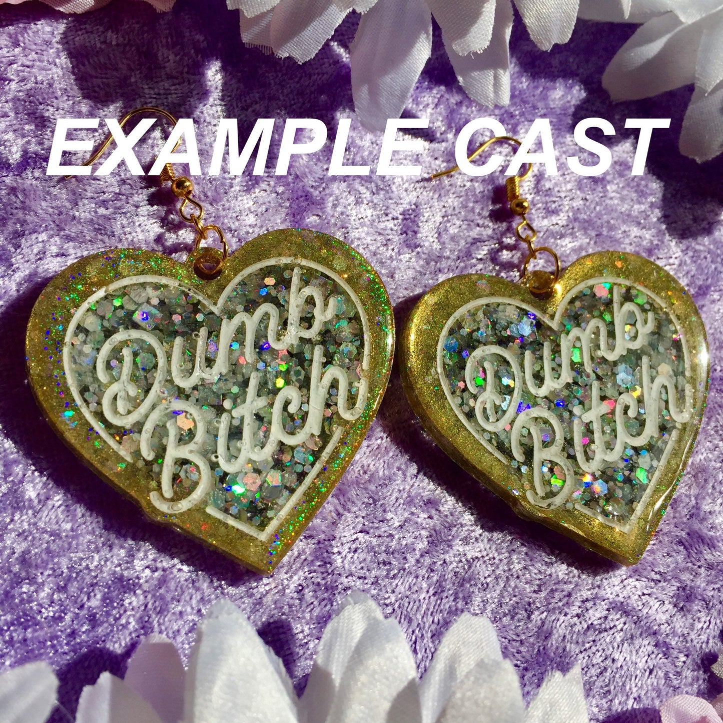 Dumb Bitch Earrings Silicone Mold for Resin