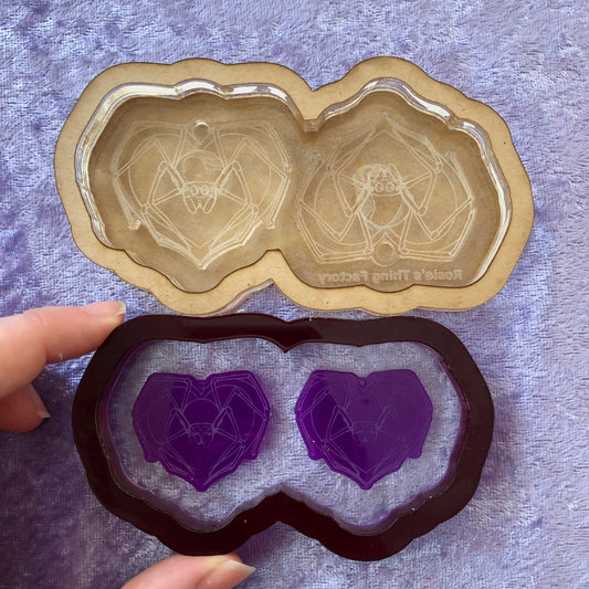 Spider Heart Earrings Silicone Mold