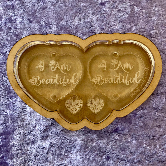 I Am Beautiful Earrings Silicone Mold