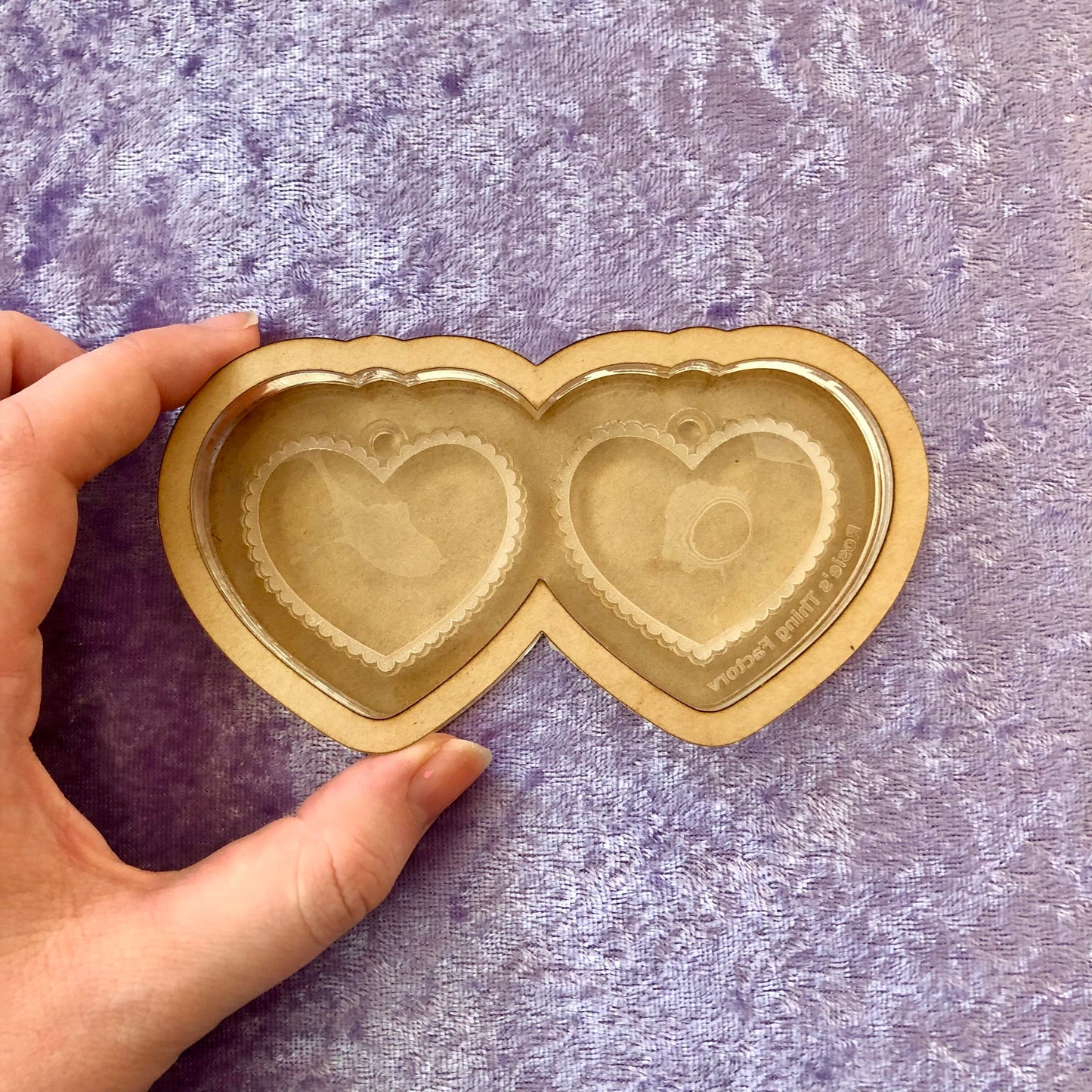 Scalloped Heart Earrings Silicone Mold