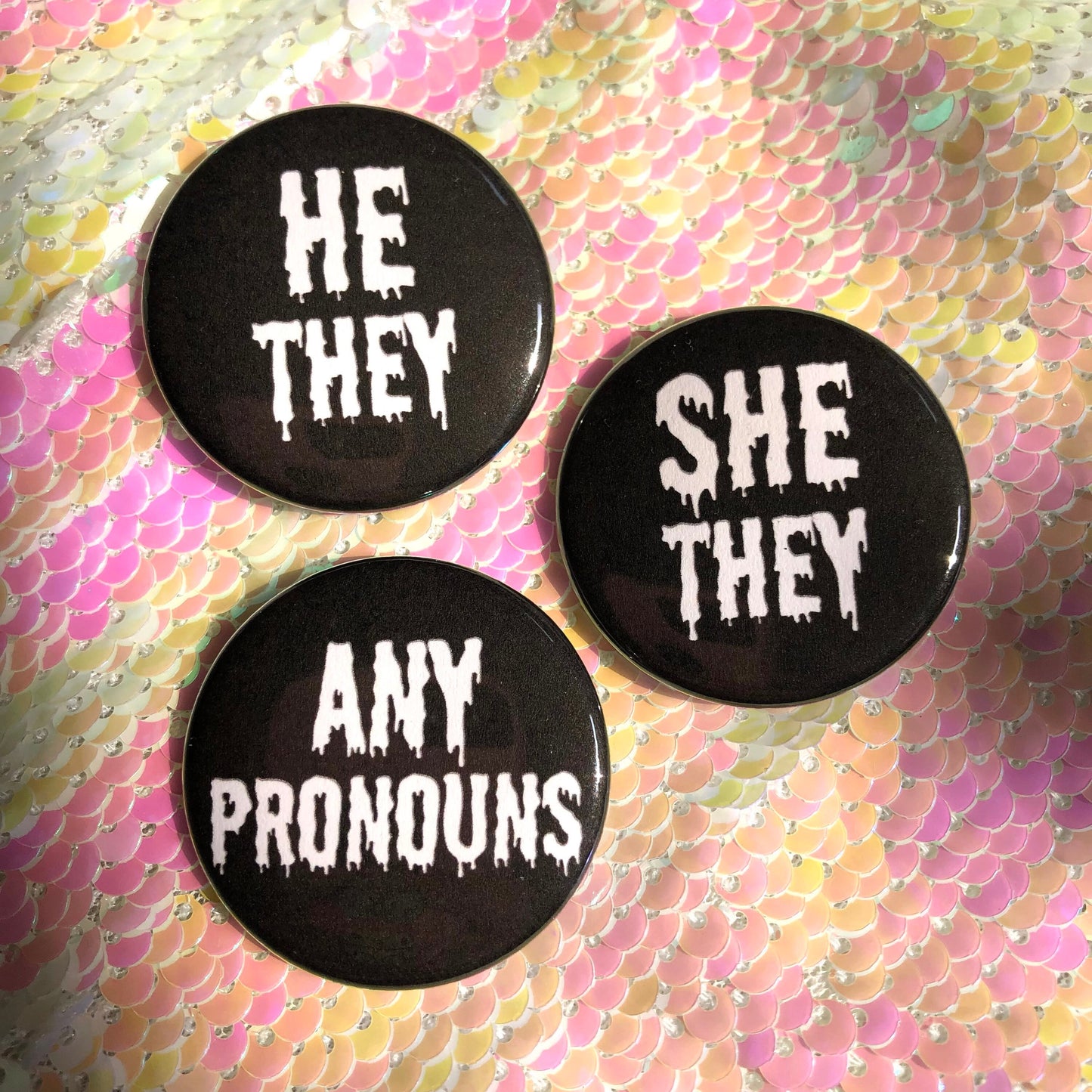 Spooky Pronoun Button