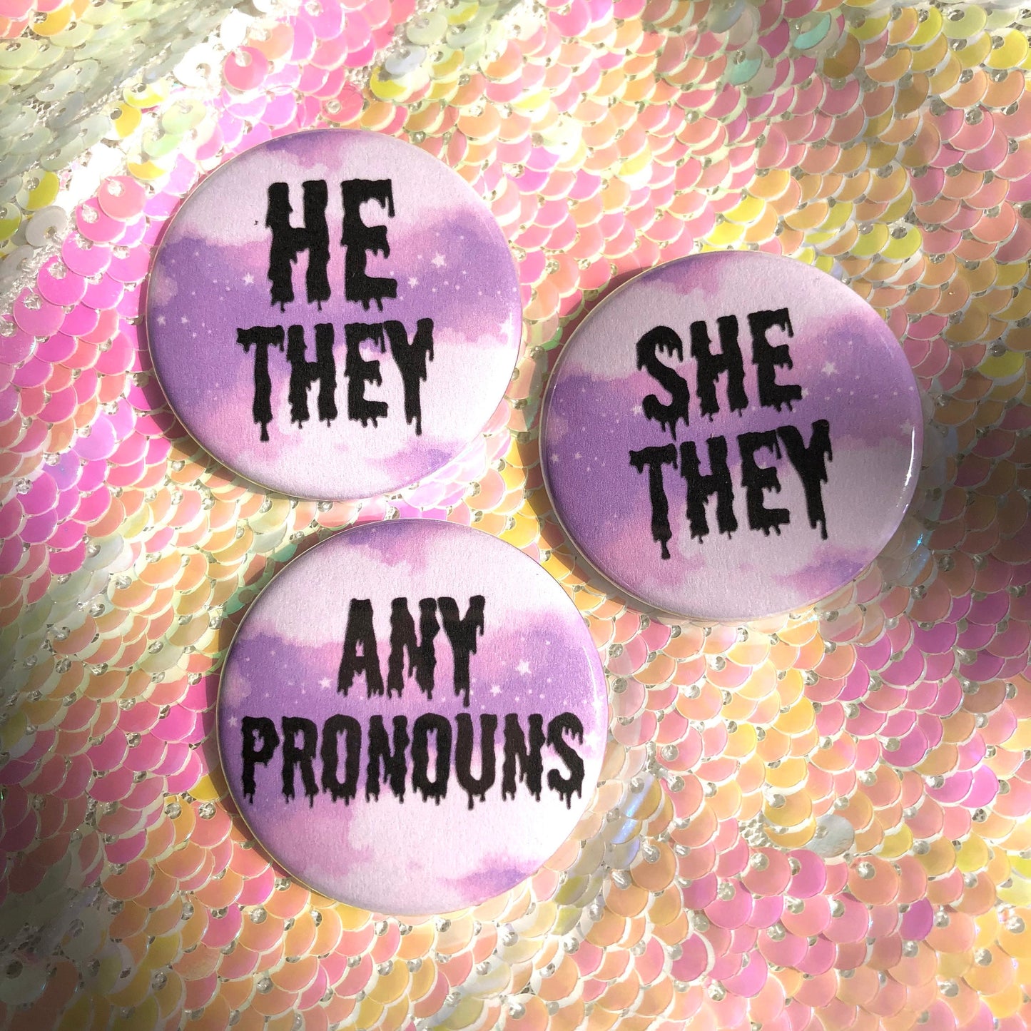 Pastel Goth Pronoun Button