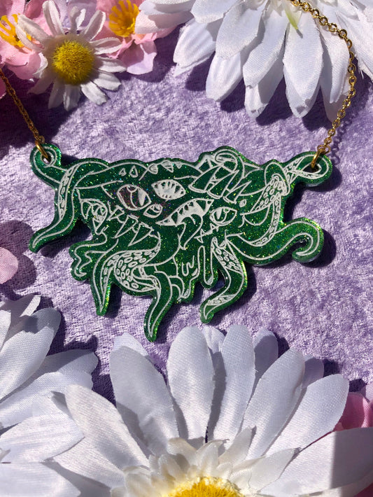 Monster Statement Necklace - Green Colorshift
