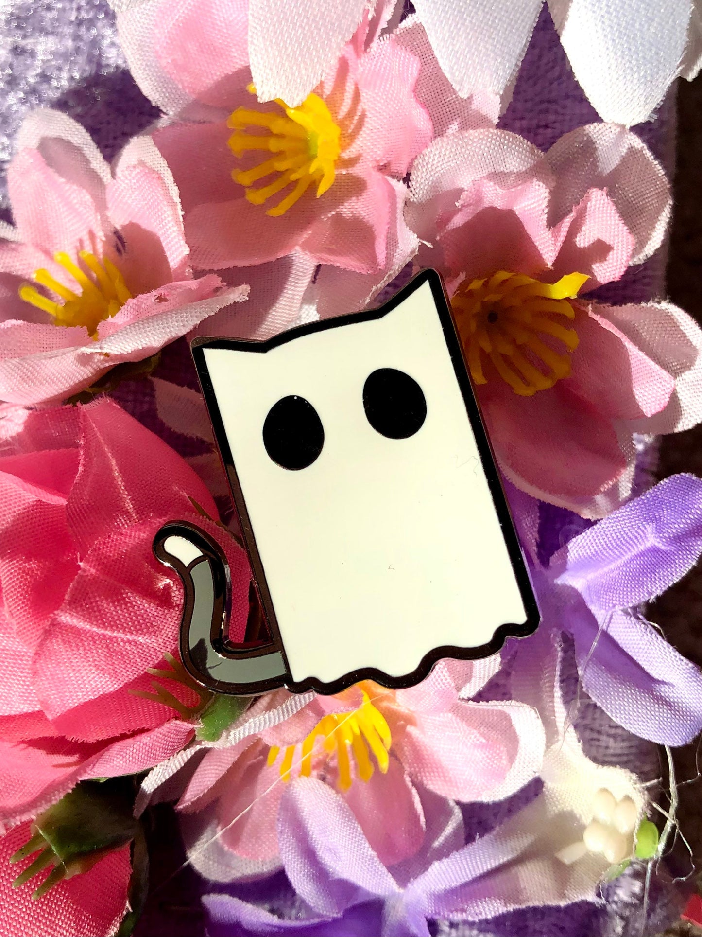 Ghost Kitty Enamel Pin
