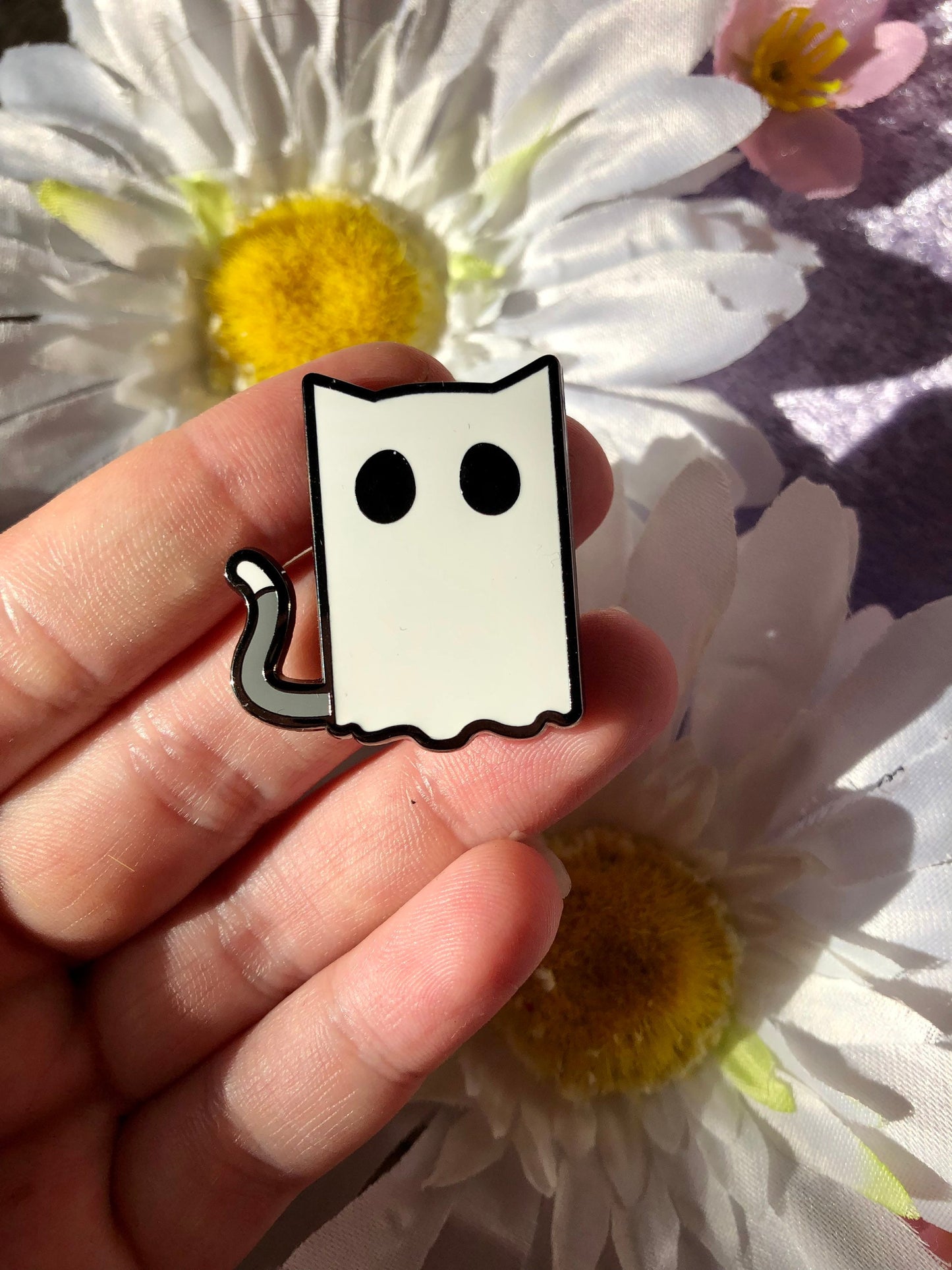Ghost Kitty Enamel Pin