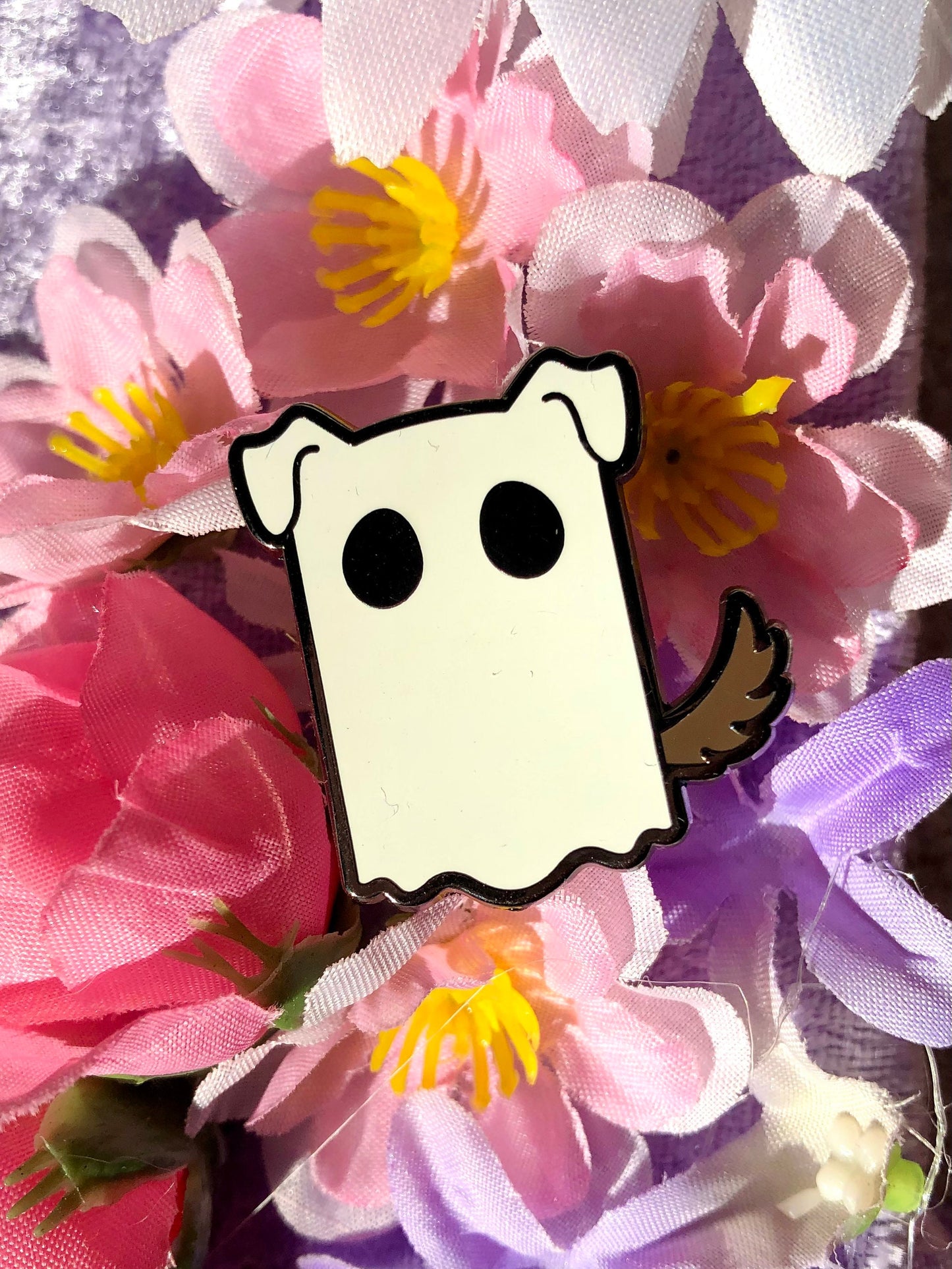 Ghost Puppy Enamel Pin