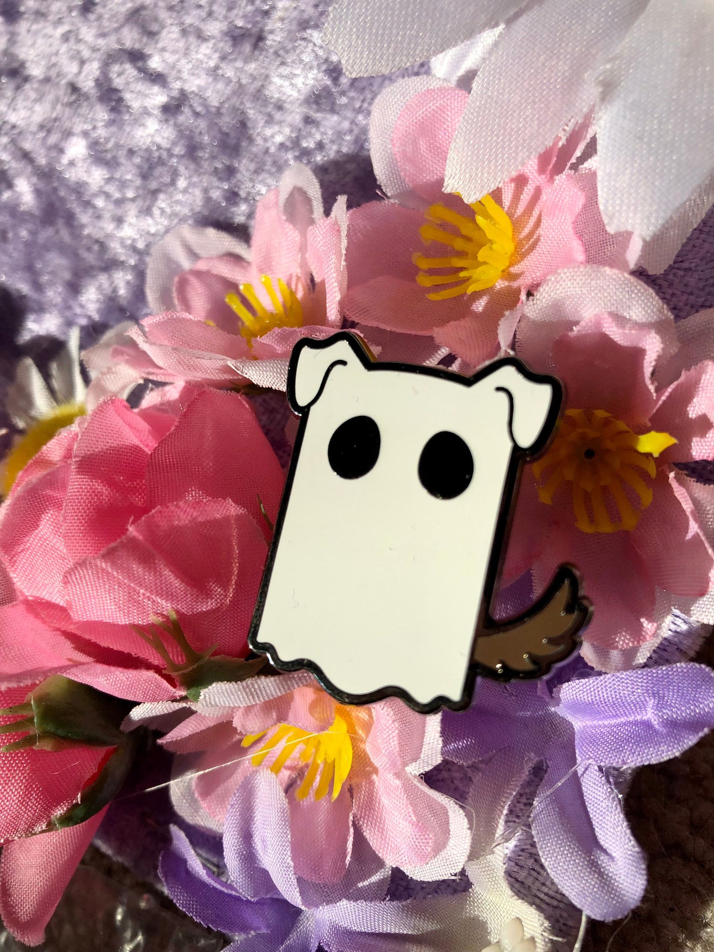 Ghost Puppy Enamel Pin