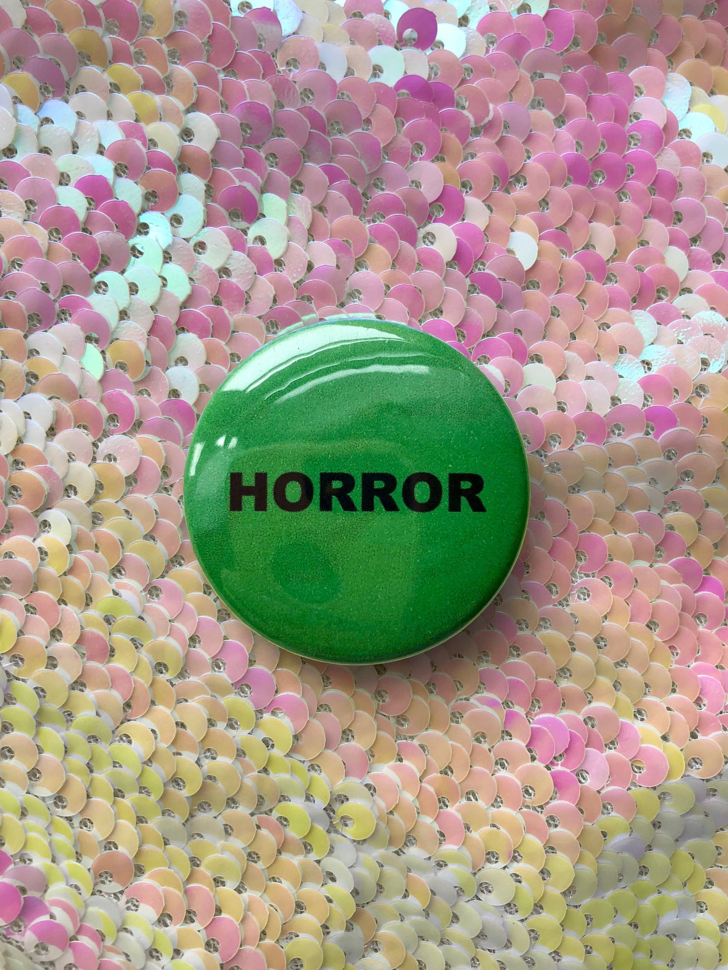 VHS Horror Label Button
