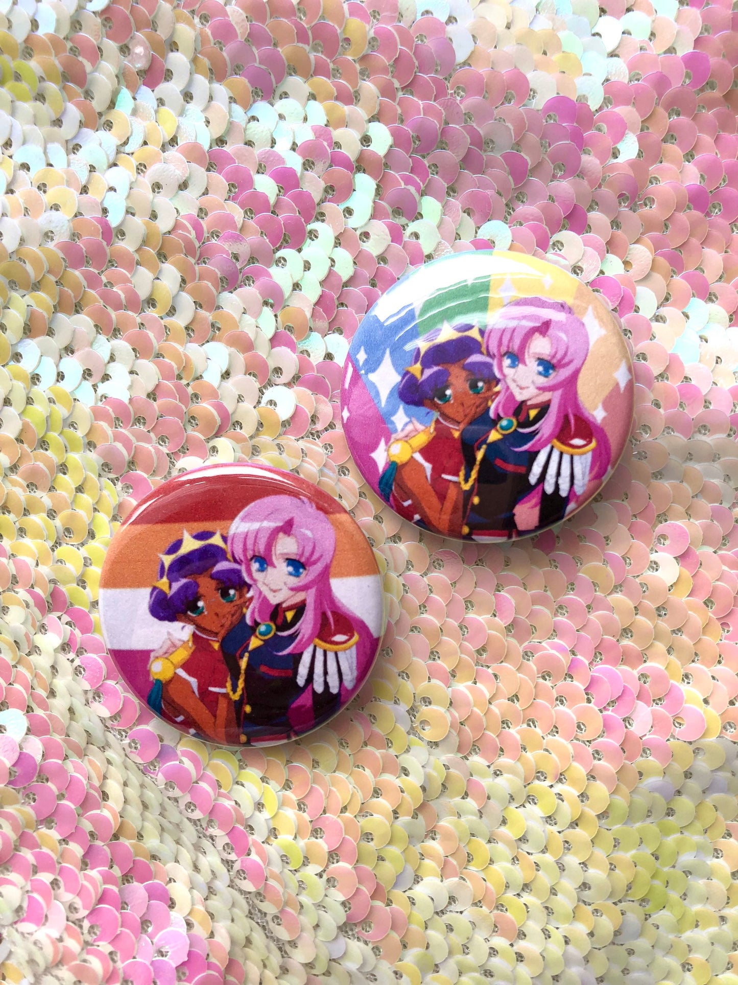 Utena/Anthy Pride Button