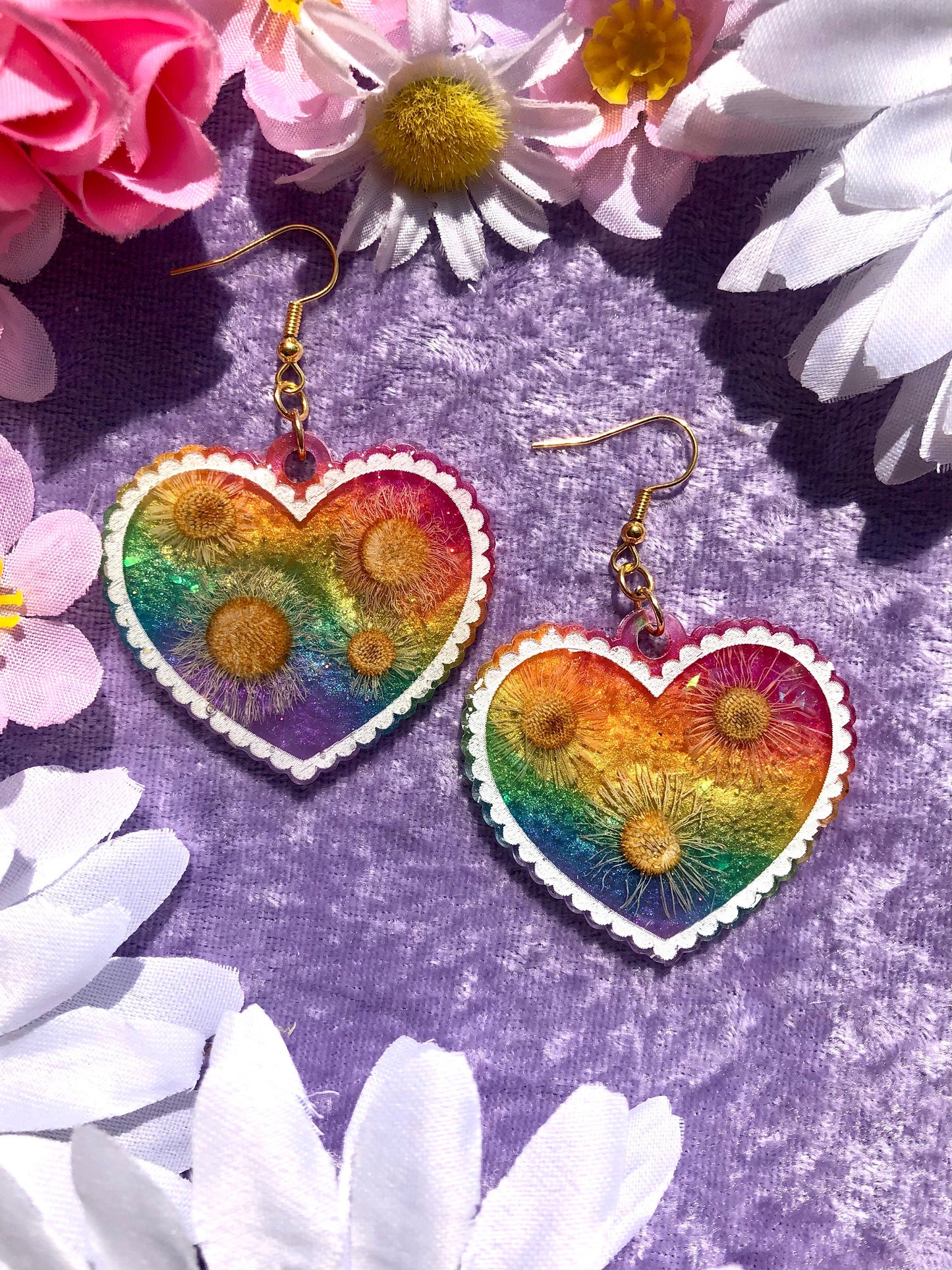 Rainbow Wild Daisy Earrings