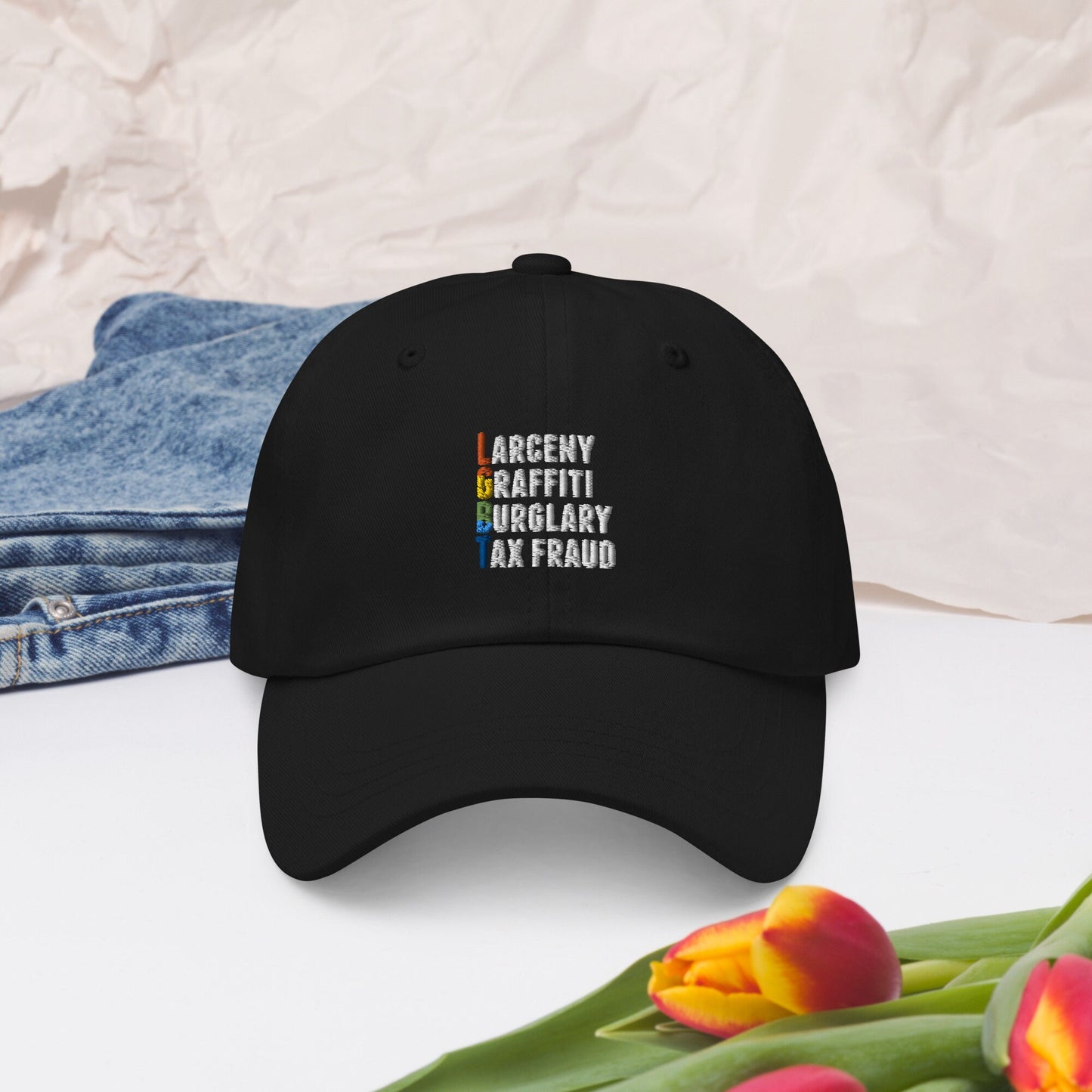 Larceny Graffiti Burglary Tax Fraud Dad hat