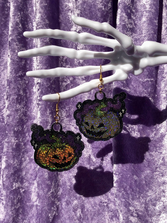 Haunted Jack-o-lantern Earrings