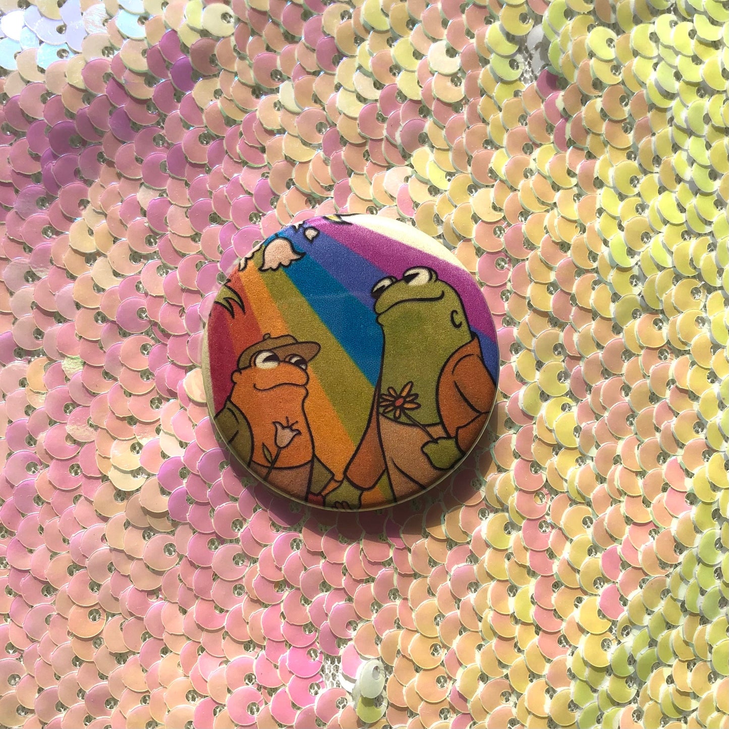 Frog and Toad Gay Pride Button