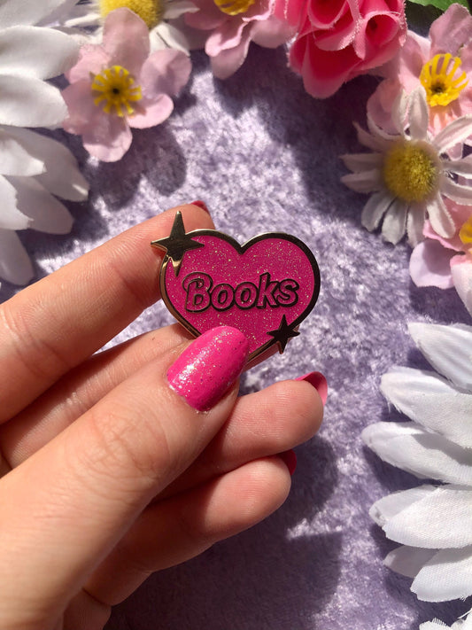Books Heart Enamel Pin